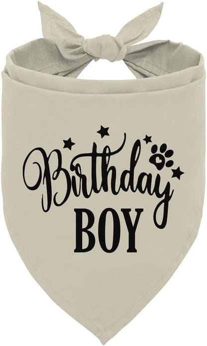 A19 Birthday Dog Bandana - Apricot, Small to Large Sizes, Boy, Gift for Dog Lovers