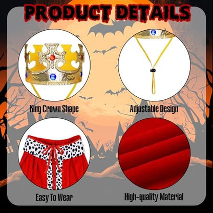 Dog Halloween Costumes, Dog King Costume Funny Pet King Cloak and Crown Set Prince Cape Halloween Costumes for Small Medium Large Dogs Pets (Large) - Image 5