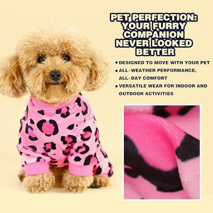 Paiaite Dog Pajamas Onesie: Comfortable Four-Legged Apparel for Small, Medium, & Large Dogs, Polyester Material for Comfort, Wrinkle Resistance, Moisture Wicking, and Stretchiness Pink Leopard XS - Image 7