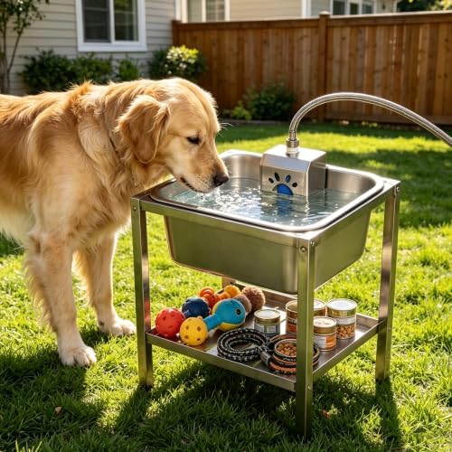 Automatic Dog Water Bowl Dispenser 3.5Gal Auto-Fill Pet Waterer