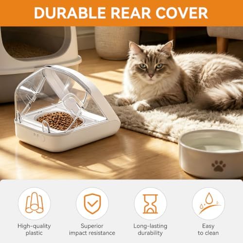 Pet Feeder Rear Cover for Automatic Microchip Pet Cat Feeders, 1 Pack