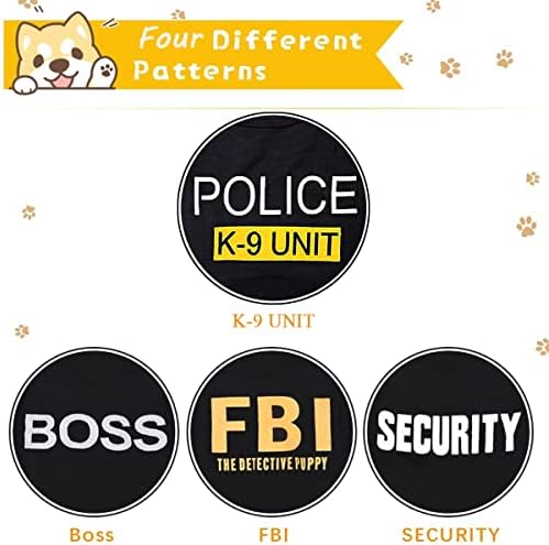 Dog Shirt 4 Pack Pet Clothes K9 Security Boss FBI Vest Costume for Cosplay - Image 6