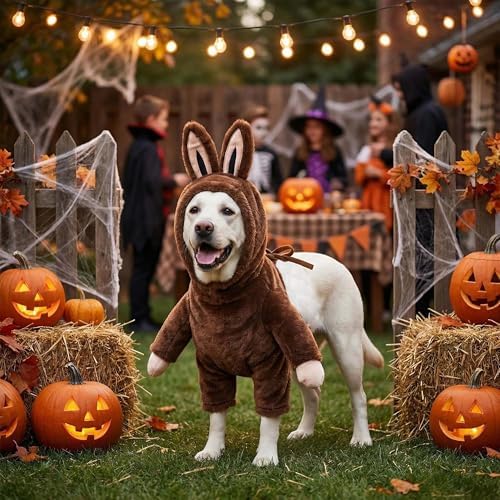 Halloween Small Large Dog Costume Elf Outfit,Brown XL - Image 3