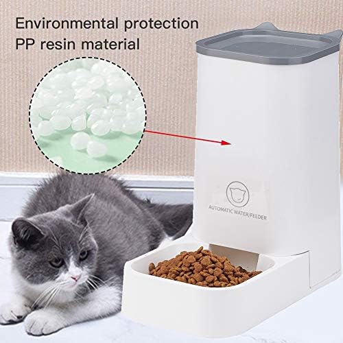 XhuangTech Automatic Feeder Set, 1-Gallon Water Dispenser and 2.1kg Pet Food Feeder, Small Pet Waterer and Feeder, Self-Dispensing, Polypropylene Material, For Cats and Dogs