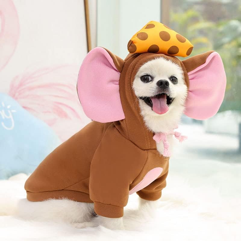 Pet Clothing Dog Transformation Shaped Hoodie (Brown Mouse,2XL) - Image 3