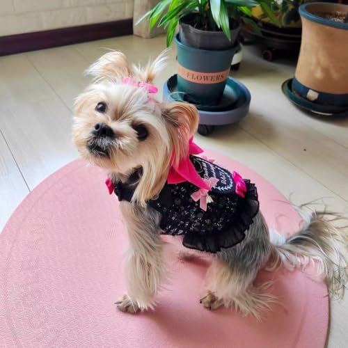 Sequin Dog Costume Harness Dress with Leash, Pet Outfit XS - Image 5