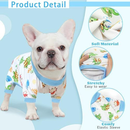 XPUDAC 4 Pack Dog Pajamas for Small Dogs, Puppy Clothes for Boy Girl Strechy Soft Pet Jumpsuit, Cat Onesie-XS - Image 4