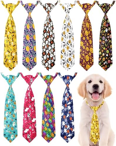 PET SHOW 10 Pack Halloween Dog Ties Neckties for Medium Dogs by PETSHOW