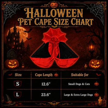 Dog Halloween Costumes for Small Medium Large Dogs Cats, Adjustable Cat Dog Vampire Costume Cloak Stand-Collar,Small Dog Halloween Costumes for Dachshund French Bulldog Chihuahua Yorkie (Black, S) - Image 5