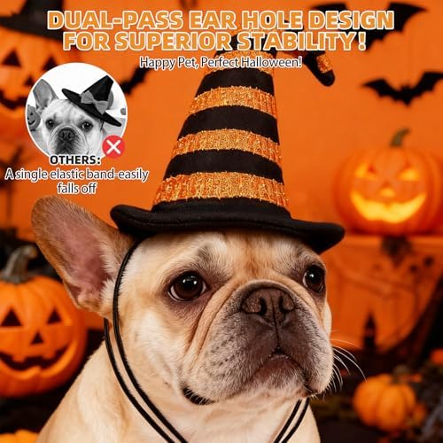KOOLTAIL Dog Halloween Costume, Pumpkin Cape & Hat - 2 Piece Thanksgiving Set for Small Medium Large Dogs Cats Puppy, Funny Dog Witch Clothes Cosplay Dress Outfit Mantle Apparel for Holiday Party, L - Image 4