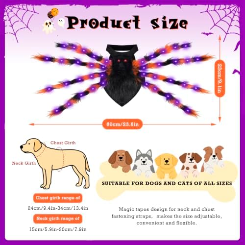 Halloween Spider Costume for Small Dog - Glowing Funny Cats Pet Costumes - Image 5