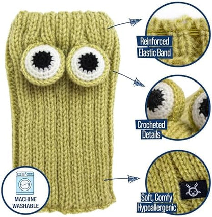 Zoo Snoods Frog Costume - Knit Dog Snood Ear Wrap for Pets, Warm Neck Cover for Halloween and Winter (Medium) - Image 6