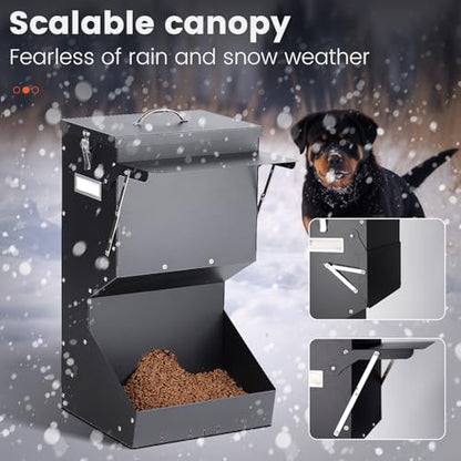 Automatic Dog Feeder for Large Breed Outdoor Metal Pet Feeder