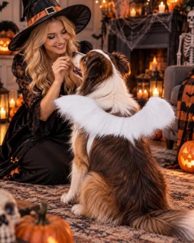 Pet Halloween Wings for Dogs & Cats, Adjustable Angel Devil Costume - Image 6