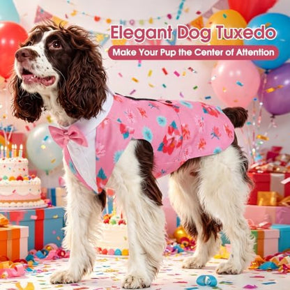 Kuoser Dog Tuxedo, Dog Suit and Bandana Set, Dogs Costume with D-Ring - Image 6