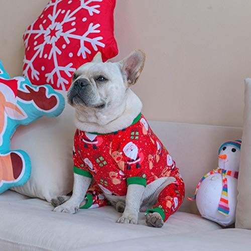 CuteBone Small Dogs Christmas Outfit Soft Puppy Onesies Pjs Dog Pajamas Pet Coat Cat Apparel Comfy Doggie Jumpsuit Bodysuit for All Seasons - Image 4