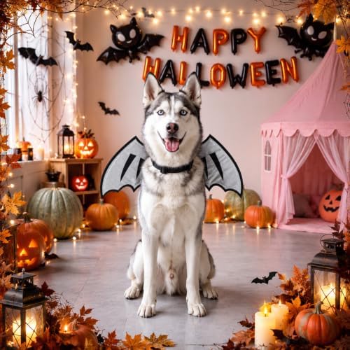 Dog Dragon Wings, Halloween Dragon Costume for Dog Cat, Silver, XL - Image 5