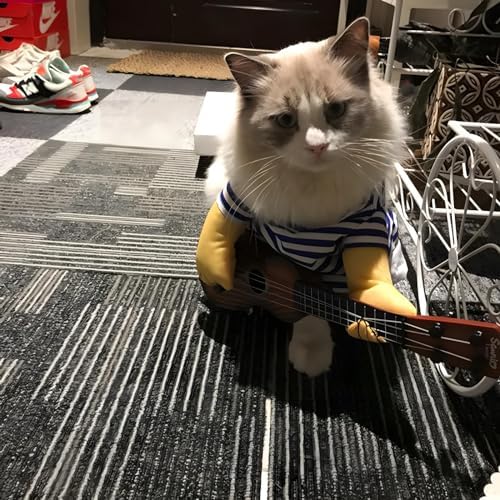 NACOCO Pet Guitar Costume Dog Costumes Cat Halloween Christmas Cosplay Party Funny Outfit Clothes (M) - Image 5