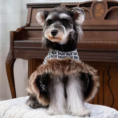 Dog Sweater Cloak, Pearl Cotton Bouclé Yarn Puppy Sweater, Cold Weather Coat Knitwear for Small Dogs, Classic Turtleneck Thick Dog Clothes with Thick Fluff DS95S - Image 4