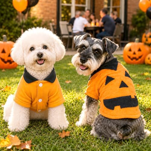 Halloween Funny Dog Pumpkin Costume for Small Dogs Halloween Outfit (S) - Image 5