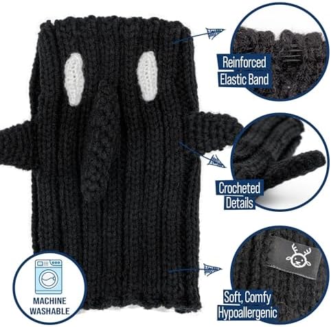 Zoo Snoods Orca Costume - Warm Knit Dog Snood Wrap for Pets, Neck Ear Cover Protection, Halloween Winter (Medium) - Image 3