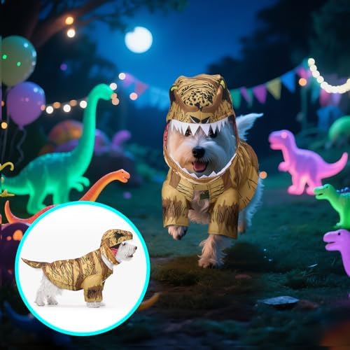 Huhumy T. Rex Dog Costume Halloween Dino Dog Costume Pet Cosplay, Large - Image 5