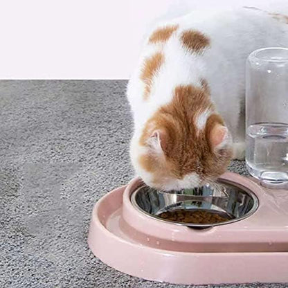 Love Dream Double Dog Cat Bowls Raised No-Spill Dog Food and Water Bowl Set
