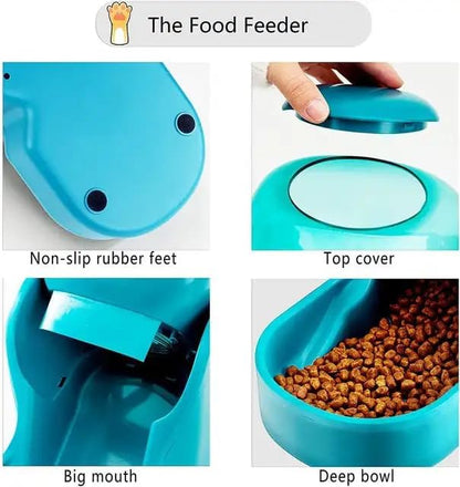 Dog & Cat Feeder + Waterer Set,Automatic Pet Feeder 2 in 1 Cat & Dog Food Water Dispensers, Cats and Dogs Food Feeder and Water Dispenser 3.9L for Small, Medium, & Large Pets (Dark Green)