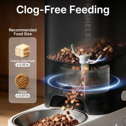 PETKIT Automatic Cat Feeder, 2.4G WiFi Automatic Dog Feeder, App Control Pet Food Dispenser with Triple Fresh-Lock System, Schedule Feeding, Food Shortage Alert, Dual Power-Charge&Battery,3L Capacity