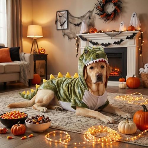 Halloween Large Dog Dinosaur Costume T-Rex Dino Outfit,8XL - Image 4