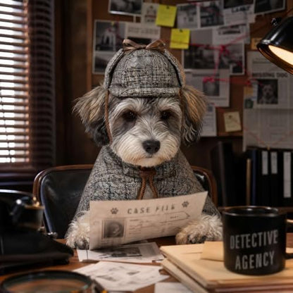2 Pcs Small Dog Halloween Detective Costume, Party Outfit - Image 3