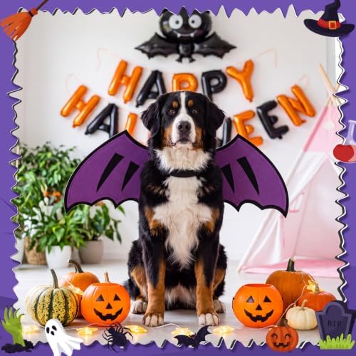 Dog Dragon Wings, Halloween Dragon Costume for Dog Cat, Purple, XL - Image 3