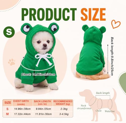 Amylove 2 Pcs Dog Hoodies Frog & Carrot Shape S Halloween Costume - Image 2