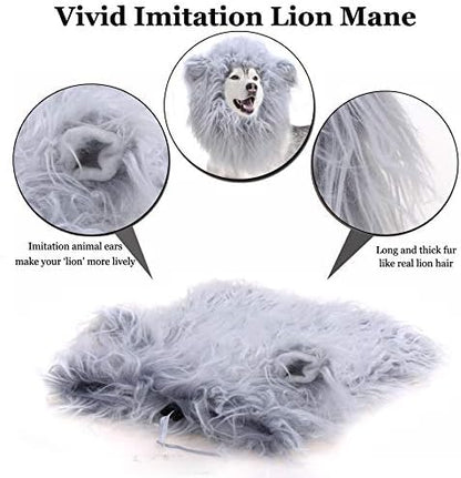 Onmygogo Lion Mane Wig for Dogs with Ears, Funny Pet Costumes for Halloween Christmas - Image 4