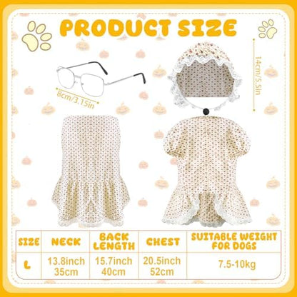 3 Pcs Old Lady Costume for Dog Grandmas Dogs Costume - Image 2