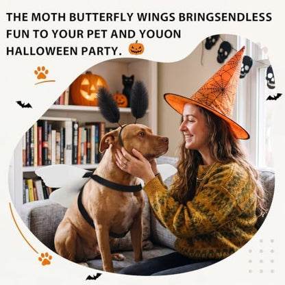 Tallew 2 Pcs Dog Halloween Costumes Moth Butterfly Wings,M,Tan - Image 5