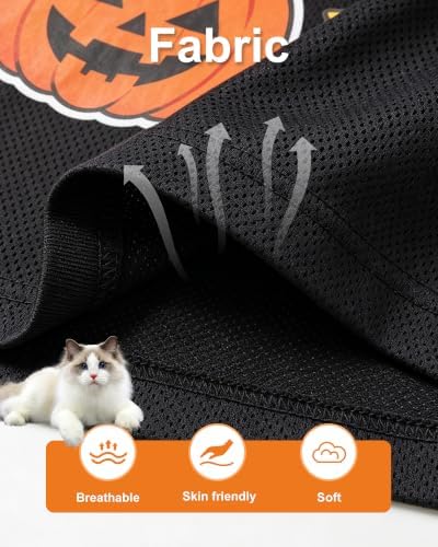 Pet Halloween T-Shirt Dog Costumes, Breathable Clothes Stretchable Shirt for Puupy or Kitten.(Orange Medium) - Image 7