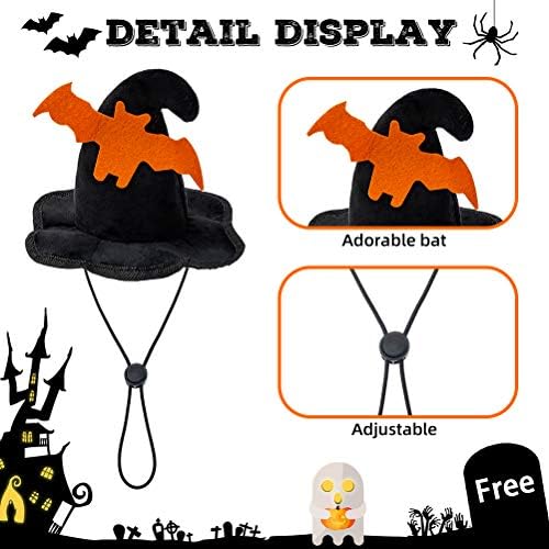 EXPAWLORER Dog Halloween Costumes,Dog Collar and Wizard's Bat Hat Set - Image 5