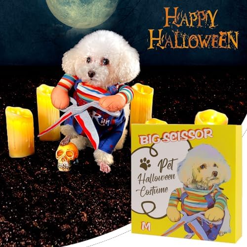 NACOCO Dog Halloween Scissors Style Doll Costume Pet Christmas Cosplay Adjustable Doll Funny Special Clothes Puppy Party Clothes for Small Dogs Cats (Scissors,Medium) - Image 3