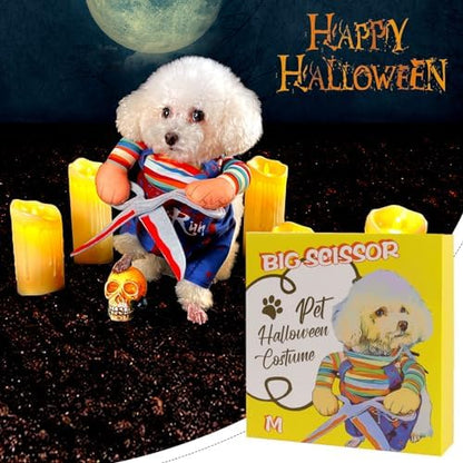 NACOCO Dog Halloween Scissors Style Doll Costume Pet Christmas Cosplay Adjustable Doll Funny Special Clothes Puppy Party Clothes for Small Dogs Cats (Scissors,Medium) - Image 3