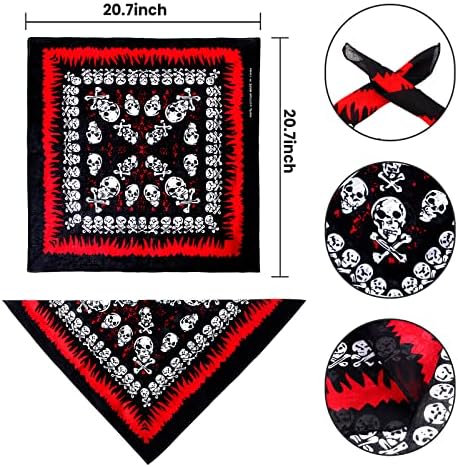 2 Pieces Skull Print Pet Pirate Hat with Pirate Skull Bandana Dog Cat Captain Cap Halloween Pirate Cosplay Costume Halloween Party Hat Dress Up Costume Accessories (A) One Size - Image 2