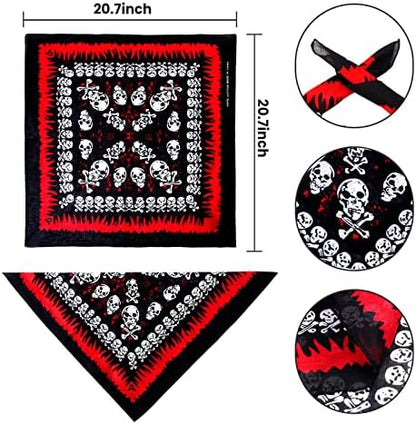 2 Pieces Skull Print Pet Pirate Hat with Pirate Skull Bandana Dog Cat Captain Cap Halloween Pirate Cosplay Costume Halloween Party Hat Dress Up Costume Accessories (A) One Size - Image 2