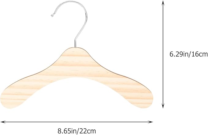 10pcs 8.66-inch Wooden Pet Hangers for Dogs and Cats, Large Solid Wood Dog Clothes Hangers, Portable Pet Accessory for Household Closet Organization