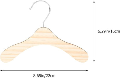 10pcs 8.66-inch Wooden Pet Hangers for Dogs and Cats, Large Solid Wood Dog Clothes Hangers, Portable Pet Accessory for Household Closet Organization