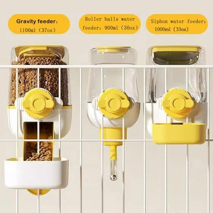Pet Dog Cat Hanging Automatic Feeders Drinking Bowls, Auto Gravity Rabbits Feeder No Drip Water Set, Cage Pet Feeding Bowls Dispenser for Cats Dogs Puppy, Rabbit (Geen)