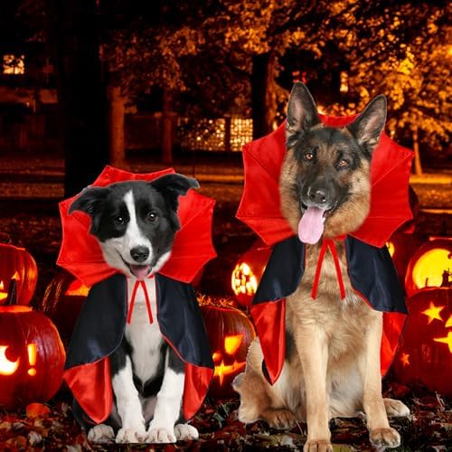 GOYOSWA Dog Halloween Costumes, Dog Vampire Cloak Costume Devil Vampire Cloak Cape Halloween Costumes for Small Medium Large Dogs Pets (Small) - Image 6