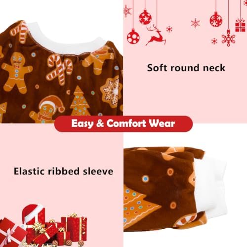 CuteBone Small Dogs Outfit Soft Puppy Onesies Pjs Christmas Dog Pajamas Pet Coat Cat Apparel Comfy Doggie Jumpsuit Bodysuit for All Seasons P356M - Image 3
