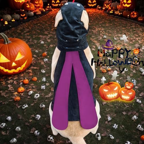 Dog Halloween Vampire Devil Cloak Cape, Red Black Classic Pet Costume for Small Medium Large Dogs, Holiday Cosplay Special Events (Mosquito-Purple, B4) - Image 7