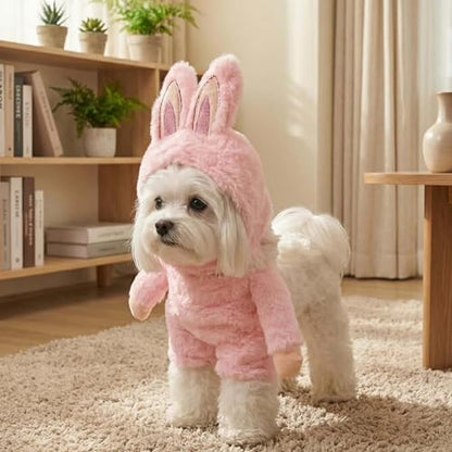 Halloween Small Large Dog Costume Bunny Outfit,Pink M - Image 3