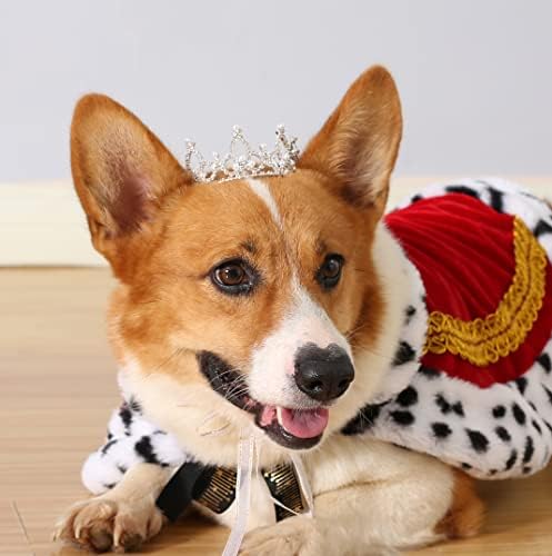 Lovelyshop Pet Series Silver Plated Royal Rhinestone Pearl Full Round Dog/Cat Crown for Rolyal Family Costume Hair Accessories-Medium Size by Lovelyshop